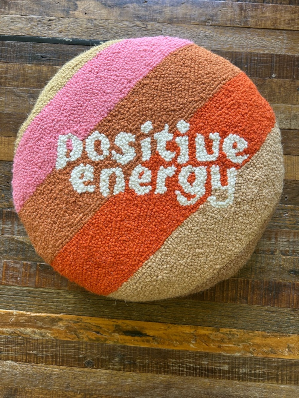Positive Energy Round Pillow.